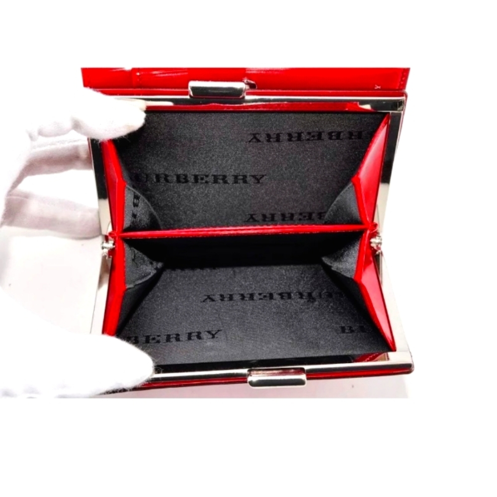 Mint! Burberry Check Clasp Bi-Fold Folio Wallet E… - image 7